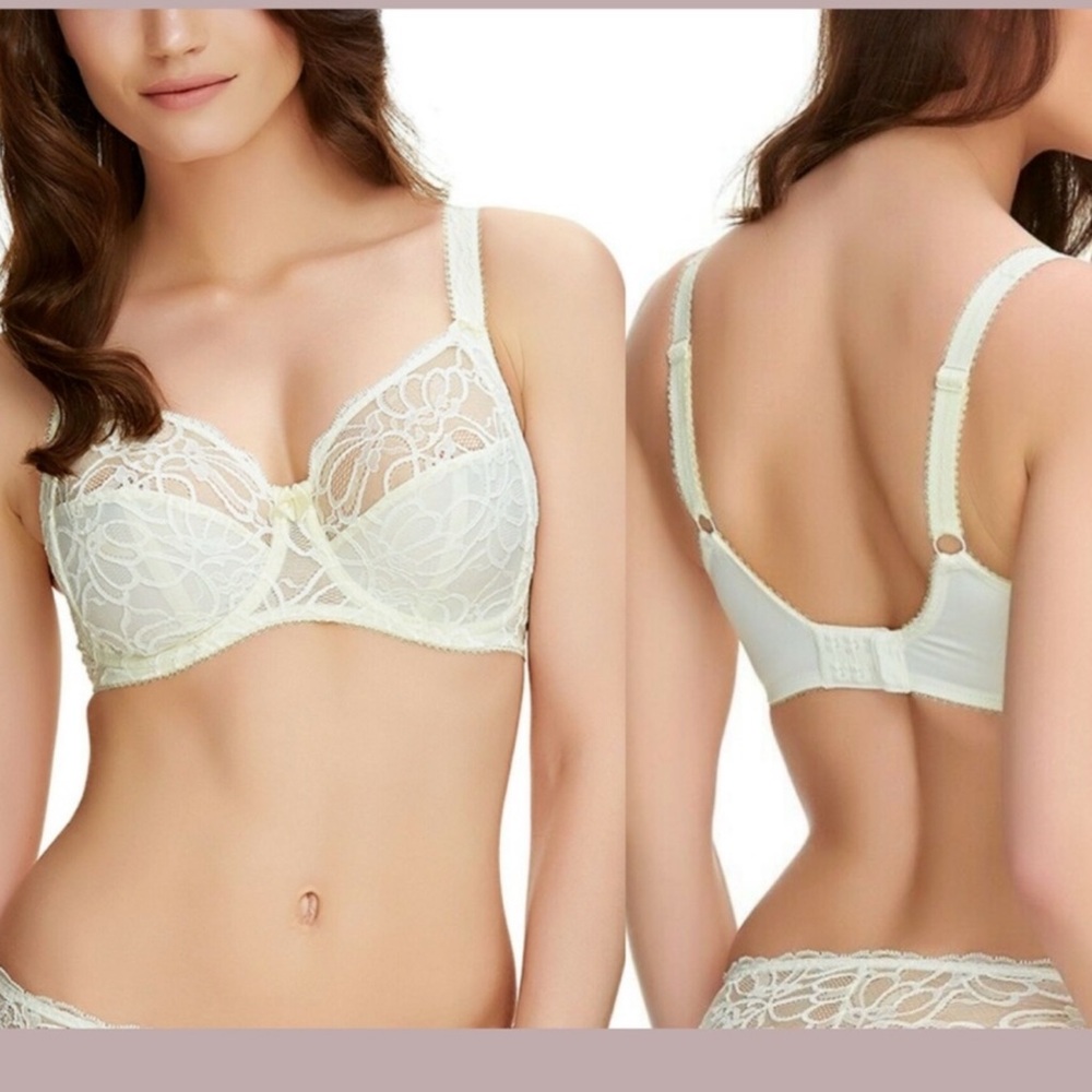 NWT‎ Fantasie [ 40F US ] Jacqueline Lace Underwire Full Cup Bra in Ivory